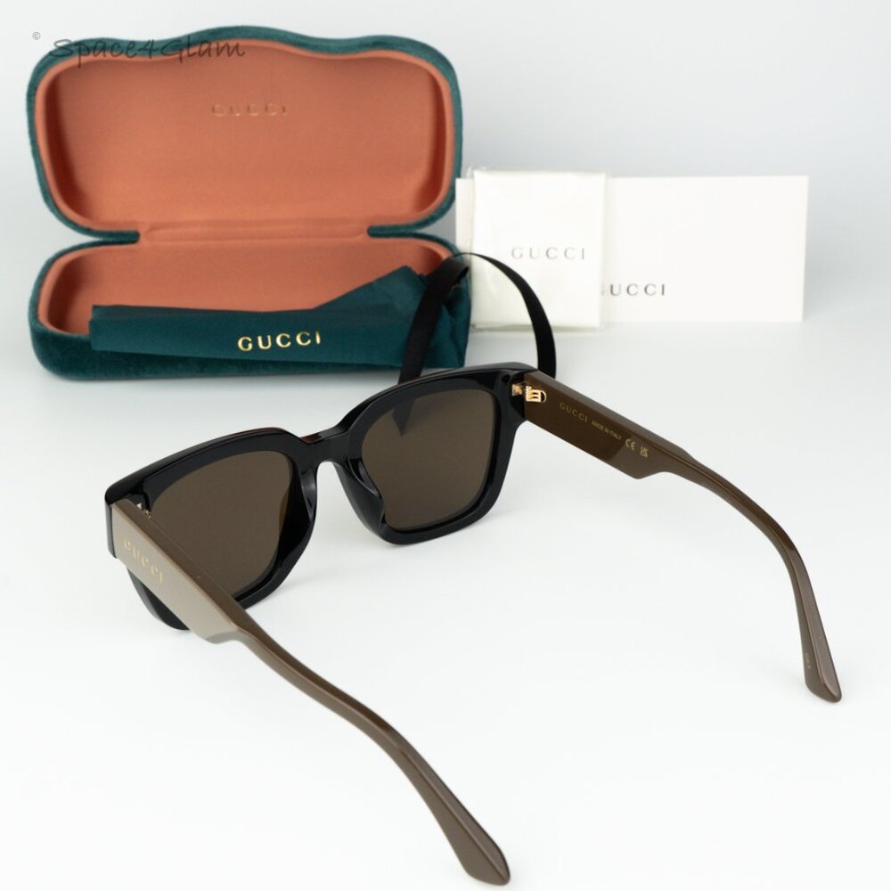 NEW Gucci GG1670SK 004 Black Green Brown Unisex Square Sunglasses GG 1670SK